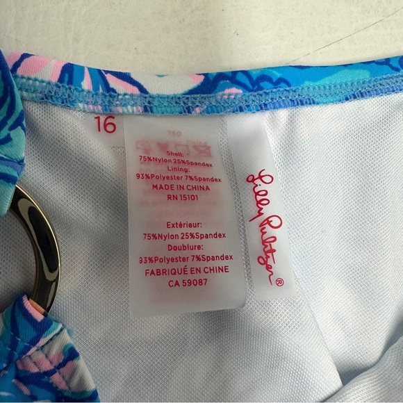 Lilly Pulitzer kilen bikini bottom Floral Blue Women's Swimwear Sz 16 nwt - Picture 7 of 10